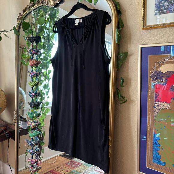 Michael Kors Black Shift Dress Large LBD Designer Vacation - Picture 3 of 6